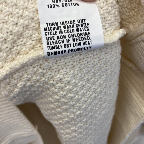 Vintage 90s SFKM Baggy Mockneck Mens Sweater XL Cream White Relaxed Fit USA Made - Picture 10 of 14